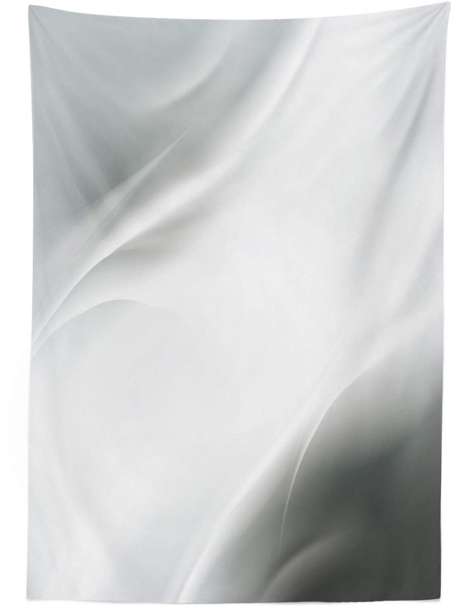 ABAKUHAUS tc_40174 140x170 – Satijnen tafelkleed – Grijs/Lichtgrijs, Wasbaar