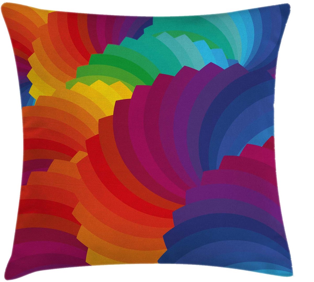 ABAKUHAUS Geometrische Kussenhoes – 50x50 cm – Tweezijdig bedrukt – Multicolor Violet