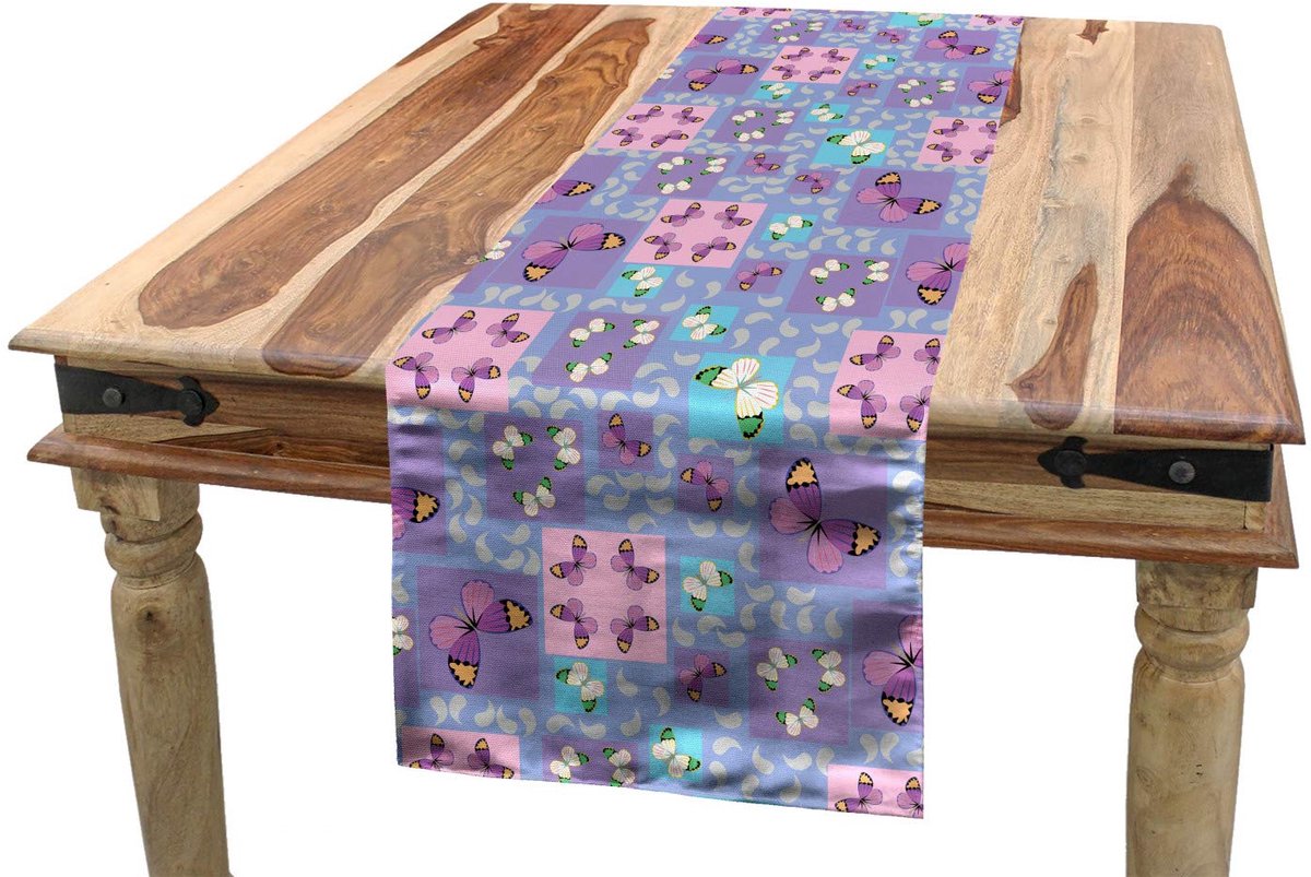 ABAKUHAUS vlinder tafelloper – 40x180 cm – veelkleurig