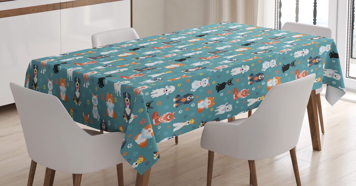 ABAKUHAUS Tafelkleed met dierenprint – Veelkleurig – 140x170 cm