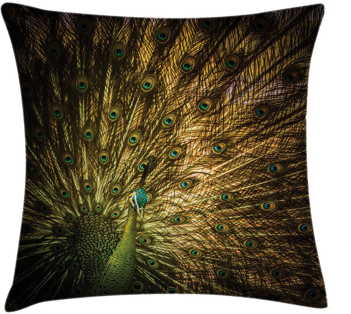 ABAKUHAUS Pauw-kussenhoes – decoratief – mosterdgroen, 60x60 cm Senf-Grün