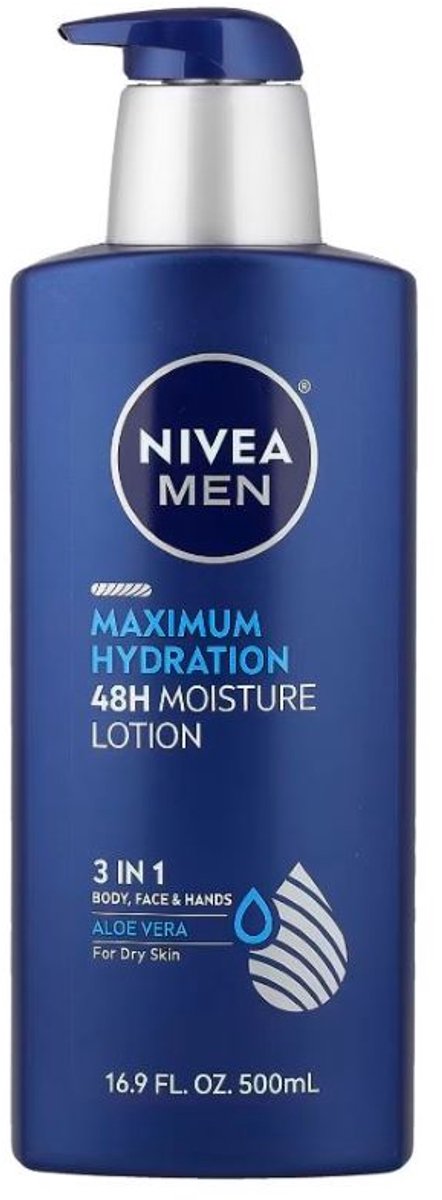 Nivea, Mannen, Maximale Hydratatie, 48H Moisture Lotion, Voor de Droge Huid, 500 ml