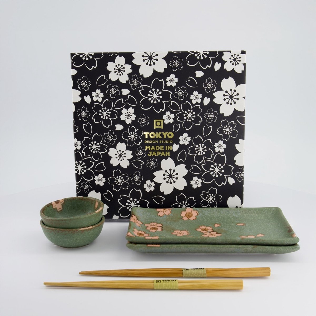 Tokyo Design Studio - Sakura - Servies Set - Sushi Servies - 6-delig - 2 Personen - Groen