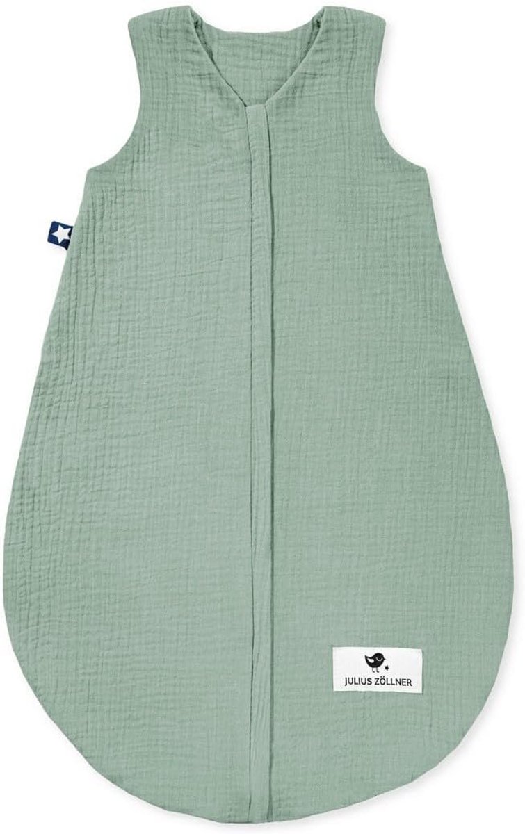Muslin Zomerslaapzak Groen 60 cm - Ademend Katoen, Veilig en Beproefd voor Baby's