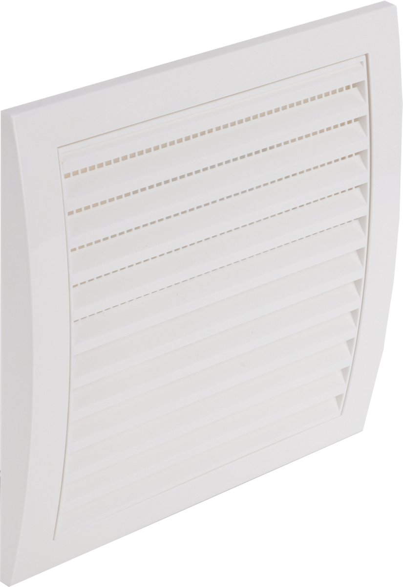 Starx lamelrooster - 190 x 190 mm - aansluitmaat Ã˜ 125 mm - kunststof - wit
