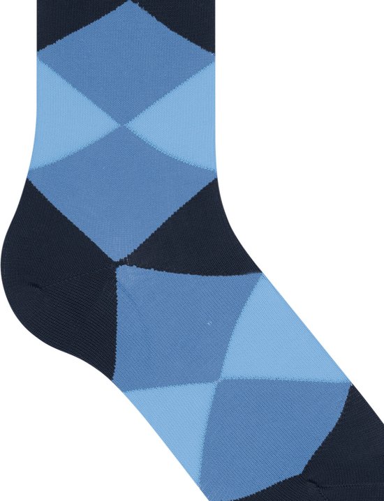 Burlington Bonnie gedessineerd katoen sokken dames blauw - maat 36-41