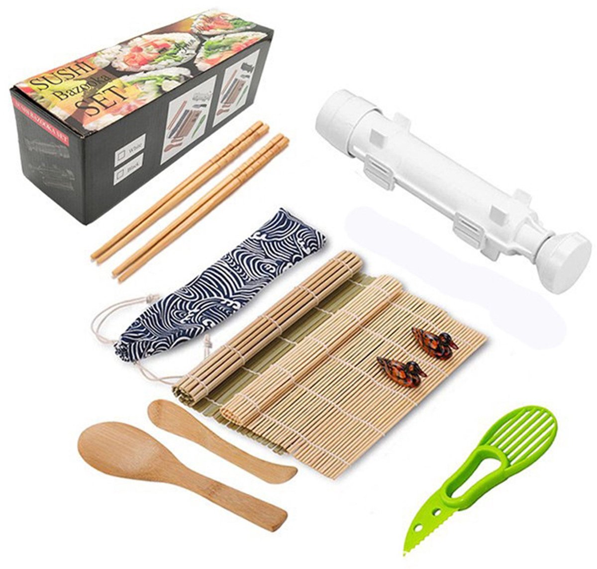 Sushi Starter Kit - Alles-in-1 Set met Mes, Bamboemat en Vormen - Voor Perfecte Sushi