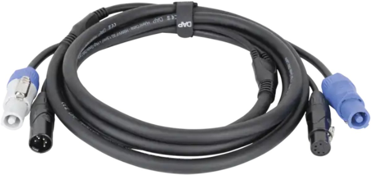 DAP FP21 Hybrid Cable 3 m DMX/stroomkabel Power Pro & 5-pins XLR