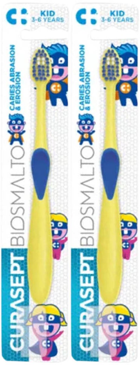 Curasept Tandenborstel Biosmalto Kind 3-6 jaar - 2 x - Voordeelverpakking