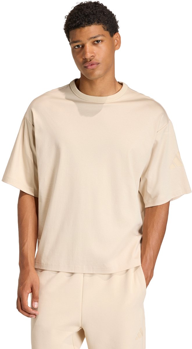Adidas Sportswear Soft Lux T-Shirt Heren Beige