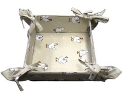 Broodmand - Stoffen mand - Kip - Landelijk - Breadbasket