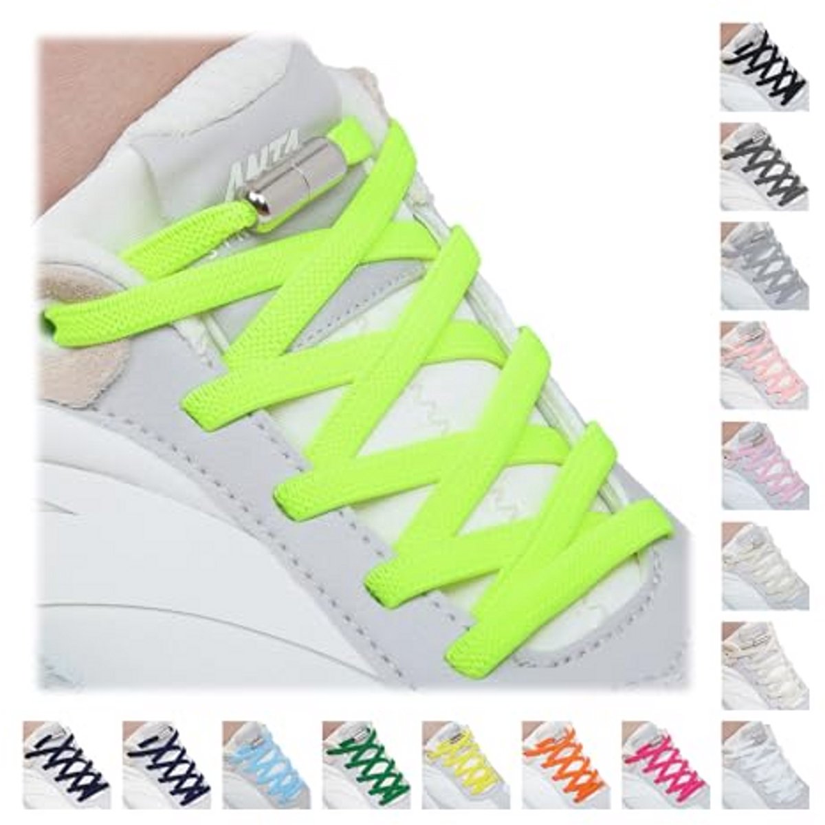 Elastische Schoenveters met Metalen Sluiting voor Sportschoenen