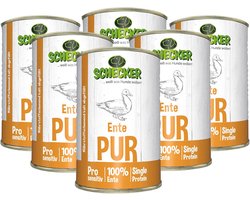 100% Eend Natvoer voor honden - Graanvrij Blikvoer 6 x 410 g