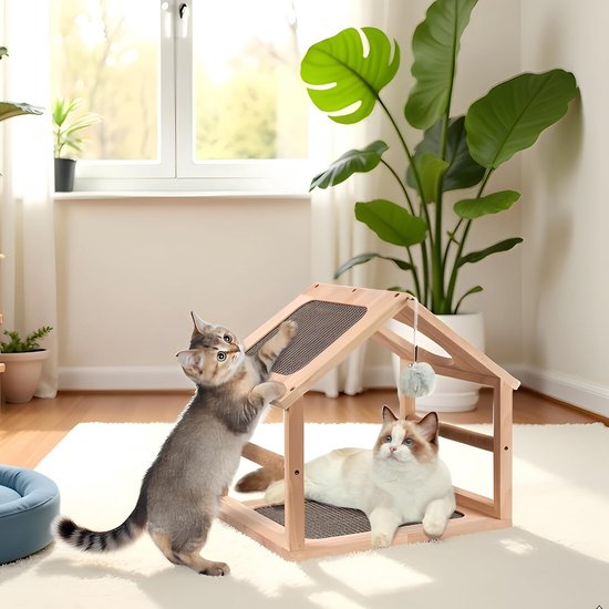 Nagelvijl Box Voor Katten - Houten Interactief Krabspeelgoed,Katten