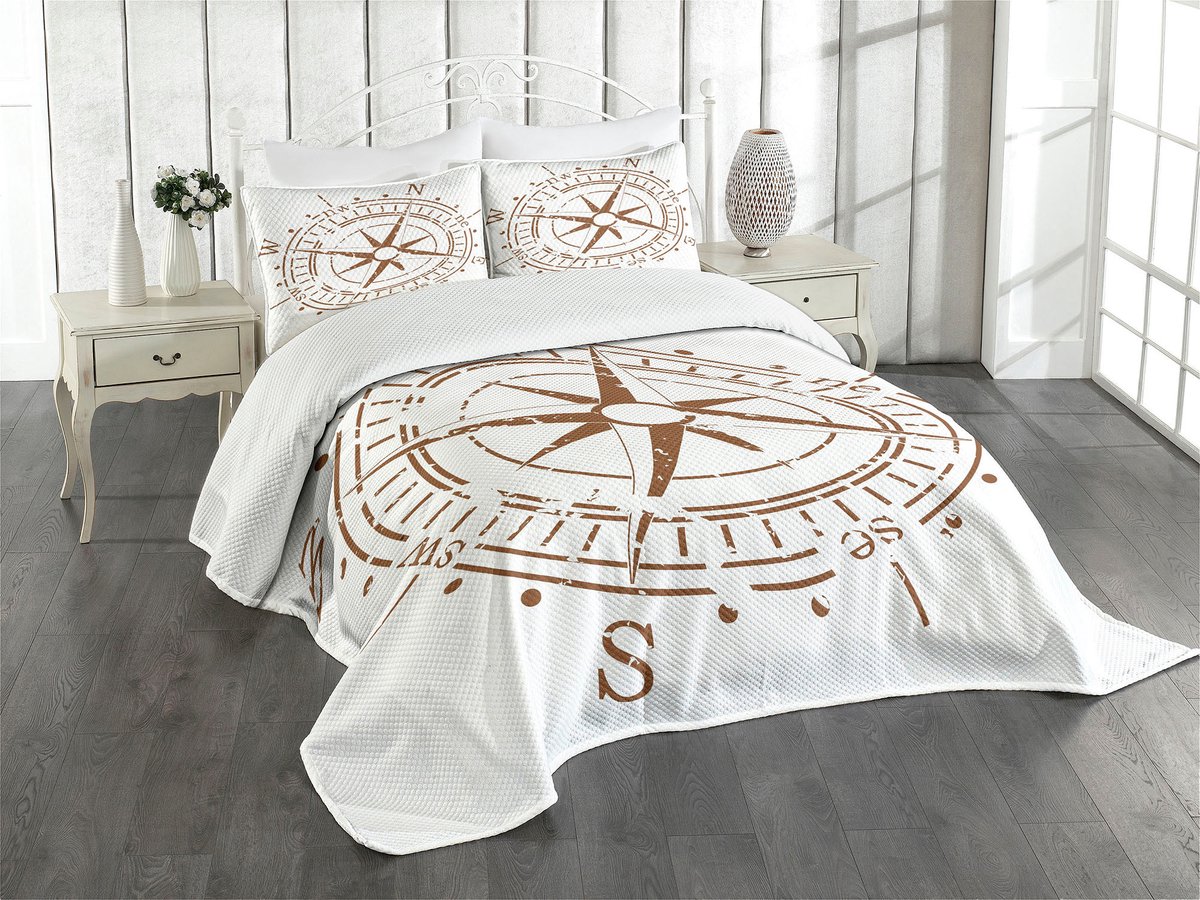 ABAKUHAUS Kompas Dagdeken Set – 220x220 cm – Lichtbruin – 3-delig