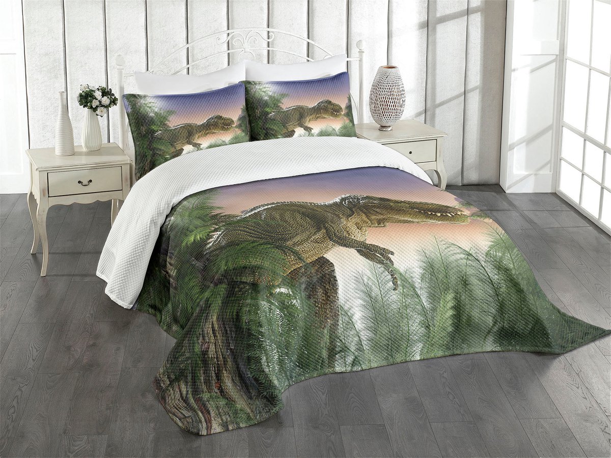 Abakuhaus Jurassic bedspreid – jungle-ontwerp – 220x220 cm – groen
