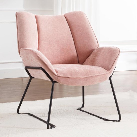 Wahson Accent Stoel Geschulpte Fauteuil met zwarte metalen poten Occasionele badstoel voor slaapkamer/woonkamer, nepbont zacht pluizig (wit Wahson Accent Stoel Geschulpte Fauteuil met zwarte metalen poten Occasionele badstoel voor slaapkamer/woonkamer, nepbont zacht pluizig (wit