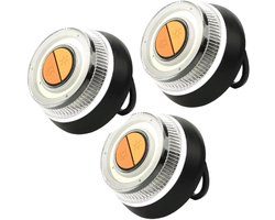 Nieuwe auto noodverlichting - LED stroboscooplampen - Voertuig noodwaarschuwingslichten met GPS 360 ° zicht - witte Led, magneet) - Lichtbaken Noodverlichting - Road Flare LED Set van 3 stuks - Sinterklaas cadeau auto