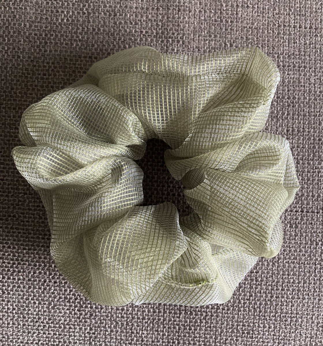 Scrunchie XL zeegroen - glans - seagreen - haarwokkel XL