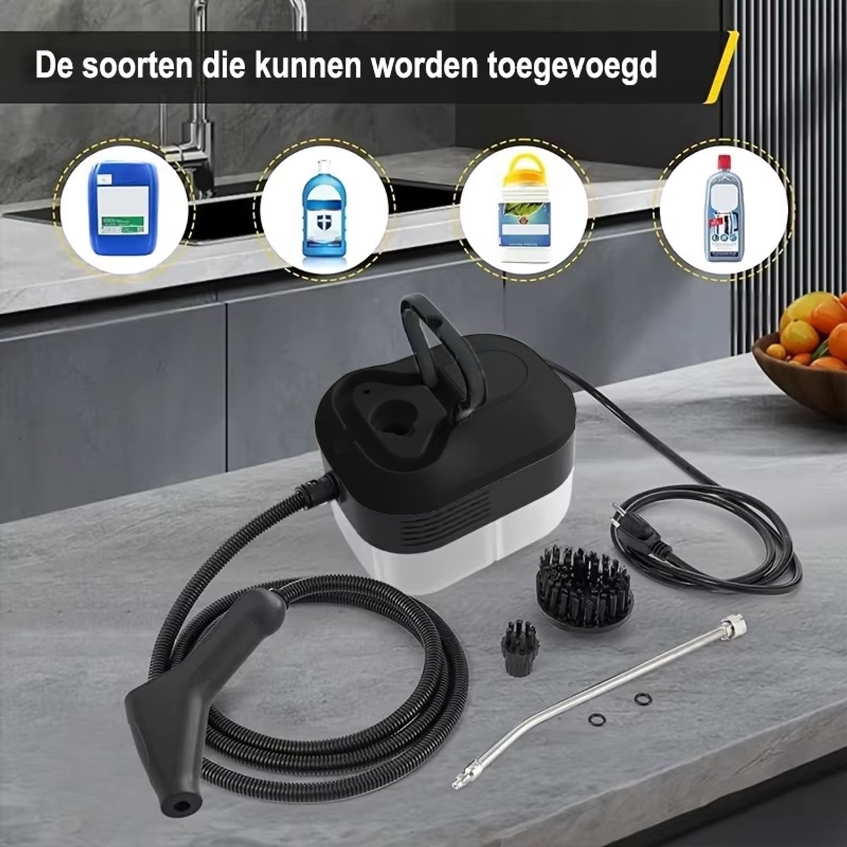 Stoomreiniger 100 °C - Stomer voor o.a. Keuken & Badkamer & BBQ & Ramen - Handstoomreiniger Schoonmaak - Stoomapparaat Reiniger - Handstomer - Steam Cleaner Stoom - Reinigingsmachine - Draagbare Vlekkenreiniger - Stoomapparaat Badkamer — cadeau in Cadeau-ideeën - foto 4