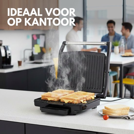 Tosti Apparaat XL voor 4 Tosti's met Temperatuurregeling - Grill IJzer - Contactgrill - Apparaten - Uitklapbaar - COOK-IT