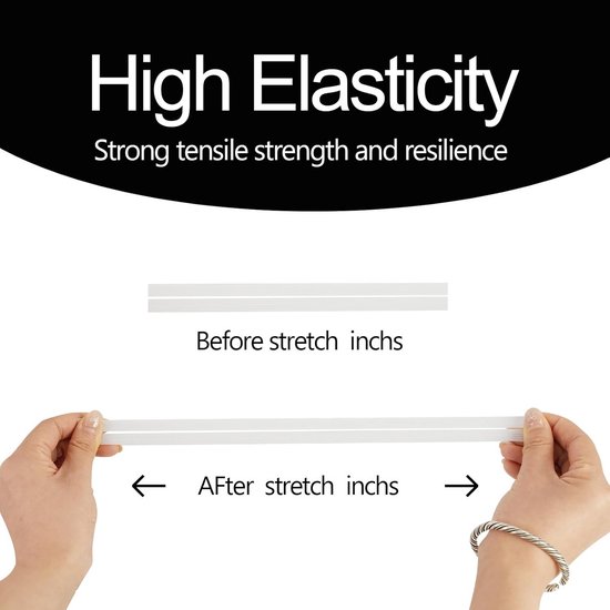 WEXFFU Elastische band voor armbanden, Twee rollen van 50m*2 elastische draad voor, kralenkoord met schaar, DIY sieraden maken ambachten (Zwart, Wit WEXFFU Elastische band voor armbanden, Twee rollen van 50m*2 elastische draad voor, kralenkoord met schaar, DIY sieraden maken ambachten (Zwart, Wit