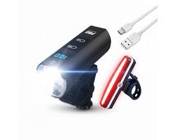 Fietsverlichting Set 1300 & 120 Lumen USB Oplaadbaar - Racefiets/Mountainbike - Led Fietslampen set - Koplamp & Achterlicht