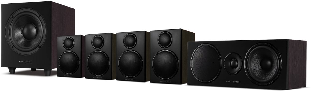 Wharfedale DX-3 5.1 Surround Set Home Cinema – Speaker Set met 8" Subwoofer – Passieve Speakers – Surround Systeem – Zwart