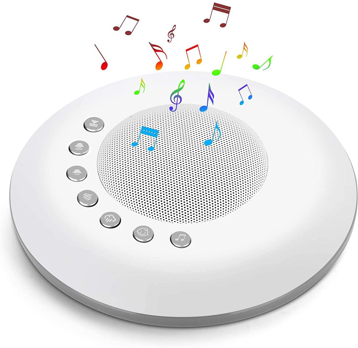 White Noise Machine - Slim Slaapapparaat met 28 Ononderbroken Kalmerende Geluiden, 30 Volume niveaus, 3 Timers, Audio-poort, Oplaadbaar