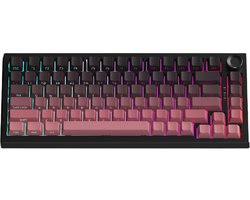 Mechanisch gamingtoetsenbord met 83 toetsen, RGB-achtergrondverlichting, drie modi, hot-swappable (zwart en roze)
