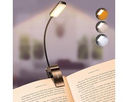 Geschikt voor Gritin 9 LED Clip on Book Light, 3 oogbeschermende modi Flexibele leeslamp boek lamp (Warm & Cool White) - Traploos dimmen, 4-Level Power Indicator