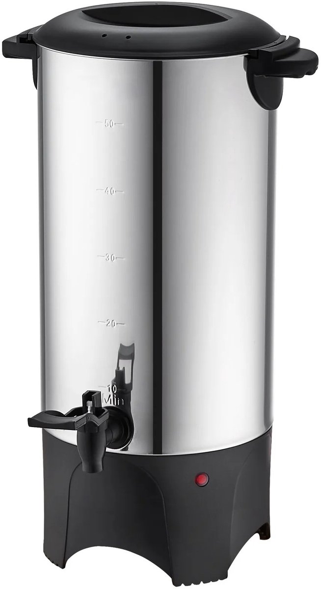 Koffie Urn – 50-Kops Percolator – Horeca Koffiezetter – Snelle Brouwsnelheid & Warmhoudfunctie - Koffie