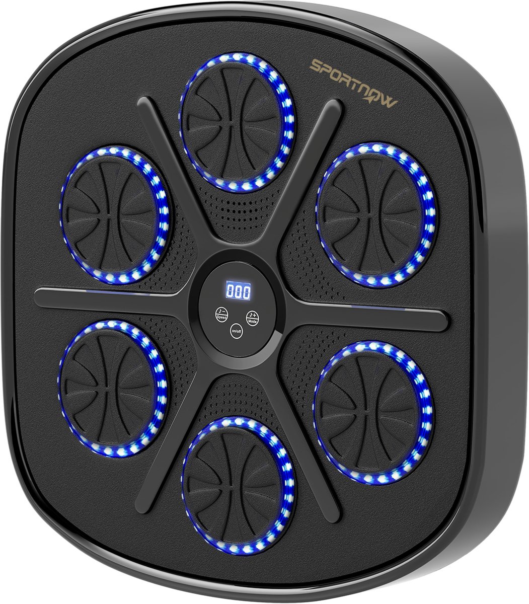SPORTNOW-Music Boxing Machine-Kunstleder, Kunststoff-41,8L x 44,6B x 7,5H cm-Schwarz