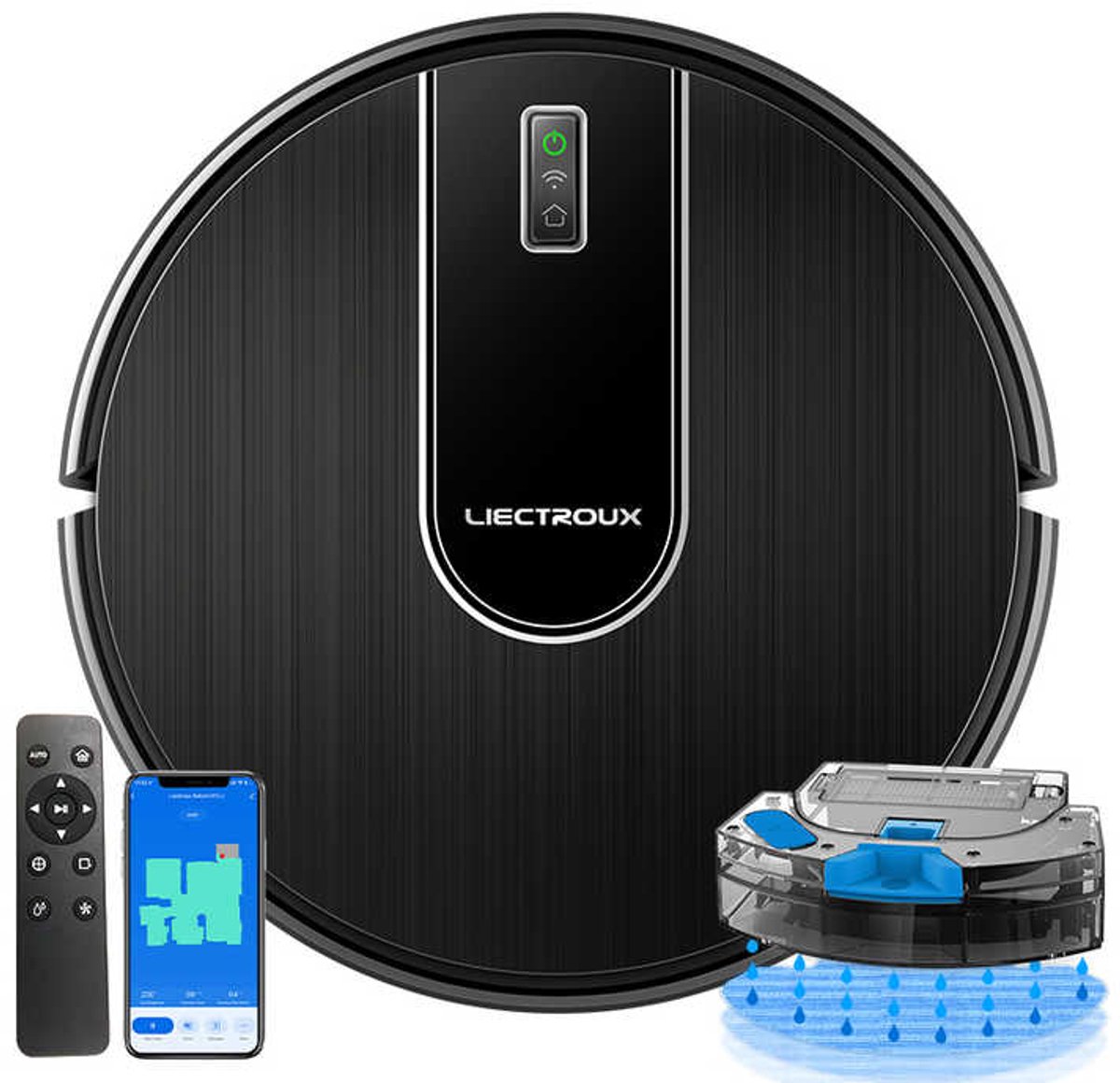 LIECTROUX N7S-U Robotstofzuiger met Gyroscoop Navigatie