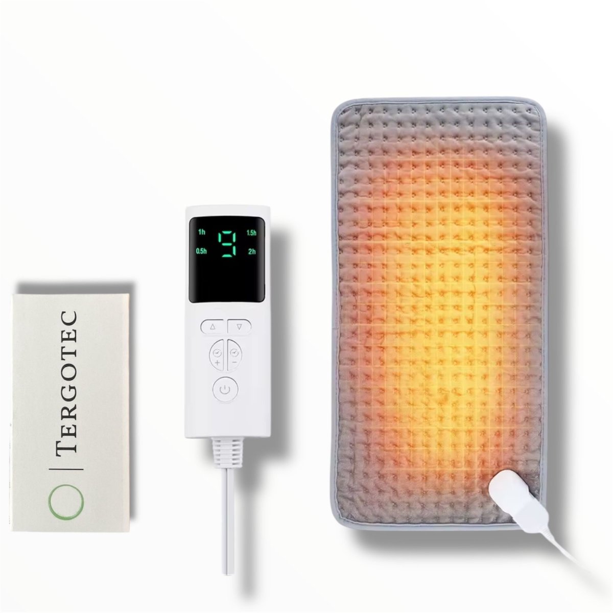 Tergotec® Elektrische Stoelverwarming – Warmtedeken voor Stoel of Bank – 9 Warmtestanden & 4 Timers – Warmtekussen met Oververhittingsbeveiliging – Perfect voor Thuis of op Kantoor