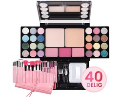 Diamond Beauty Box met Spiegel – Extra Kleine Make Up set voor Meisjes – Kinder Make Up Gevuld - Met Spiegel en Premium Kwasten, Voor Onderweg & Als Cadeau – Veganistische Cosmetica – Extra Klein
