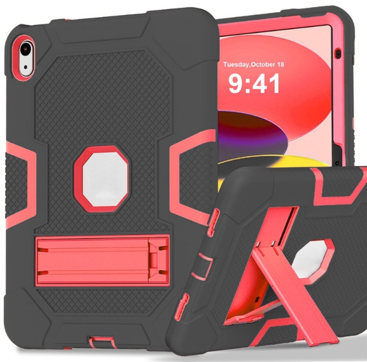 Kickstand Tablet Hoes met Schouderriem voor iPad 9.7-inch (2017-2018) iPad Air 2 zwart