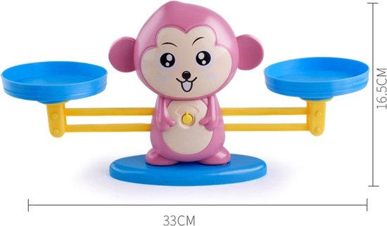 Monkey Balance Game - Educatief Speelgoed Jongens & Meisjes - Educatief - Roze - Speelgoed - Ik Leer Rekenen - 4 Jaar - 5 Jaar - 6 Jaar - Leren Rekenen - Aap Speelgoed - Balansspel - Leren Tellen - Ik Leer Cijfers - Montessori Speelgoed - Cadeau