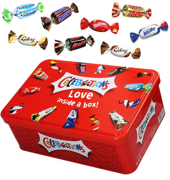 Mars Celebrations Collection Box "Love inside a box!" - chocoladecadeau - exclusieve tin blikken geschenkdoos - 400g