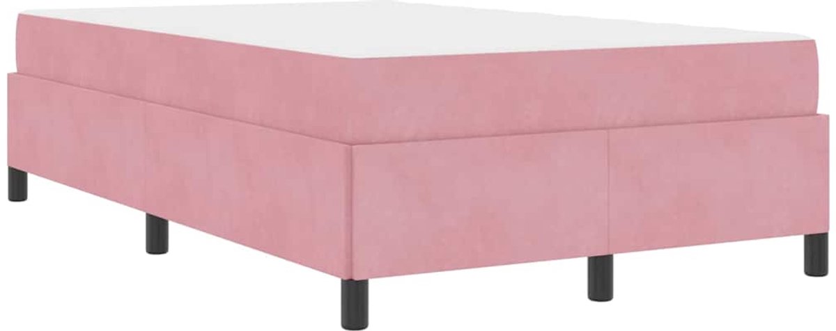 Tweepersoonsbed | Dubbelbed | Volwassenenbed | Bedframe met matras Roze en wit 120 x 190 cm Fluweel