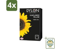 Dylon - Textielverf - Sunflower Yellow - Kleurvaste Textielverf - 350g - Voordeelverpakking - 4 stuks - Gele verf - Kleurstof