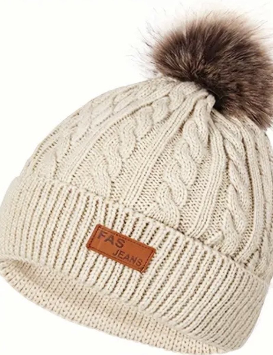Dames winter muts beige
