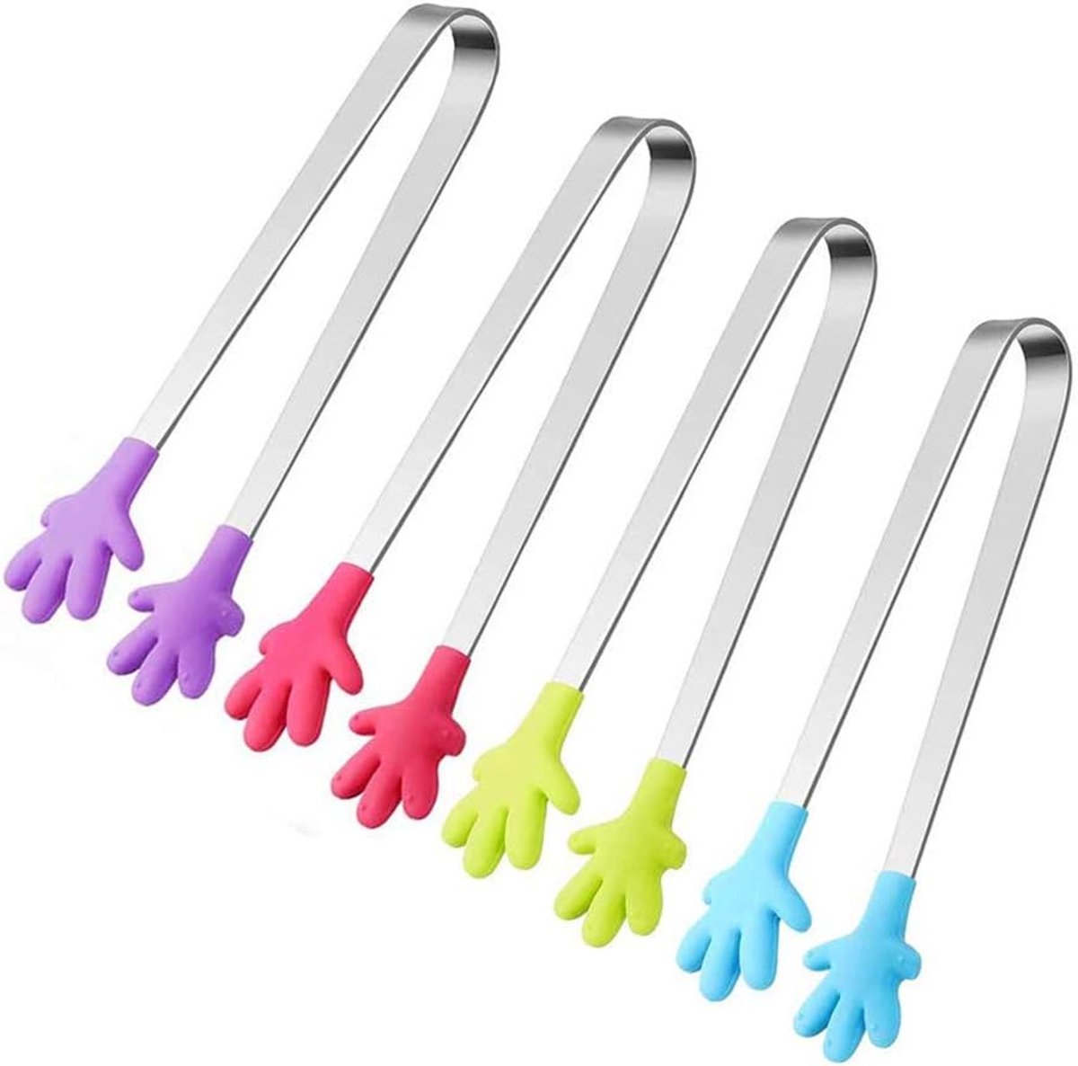 Silicone Hand Mould - 4 Pieces Mini Tongs - Suiker Tangen - Voedsel Tangen - Beste Keukenhulp