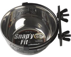 Roestvrijstalen Pet Bowl met Snap'y Fit Systeem voor Honden en Katten - 10 oz