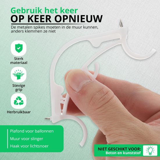 Pinces à guirlandes Daily Essentialz pour Guirlandes et drapeaux suspendues - Pince à guirlande - Crochets à guirlande - Décorations d'anniversaire - 10 pièces