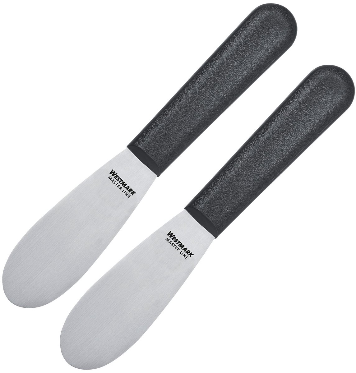 Westmark 2 professionele botermessen, afmetingen lemmet: 3,3 x 8,5 cm, lengte: 18,5 cm, RVS/kunststof, Master Line, zwart/zilver, 135722E3