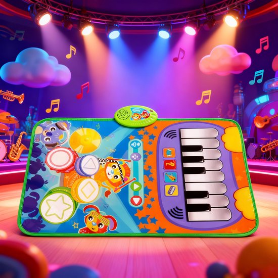 Playgro Rhythm and Jam Melody Muzikale Piano mat - Speelgoed 1 jaar - Interactief babyspeelgoed - Pianomat - Dansmat Jumbo - Baby Speelgoed Muziekinstrument - Interactief speelgoed Baby - Educatief speelgoed - Kraam Cadeau - Speelgoed met geluid van Playgro — afbeelding 4