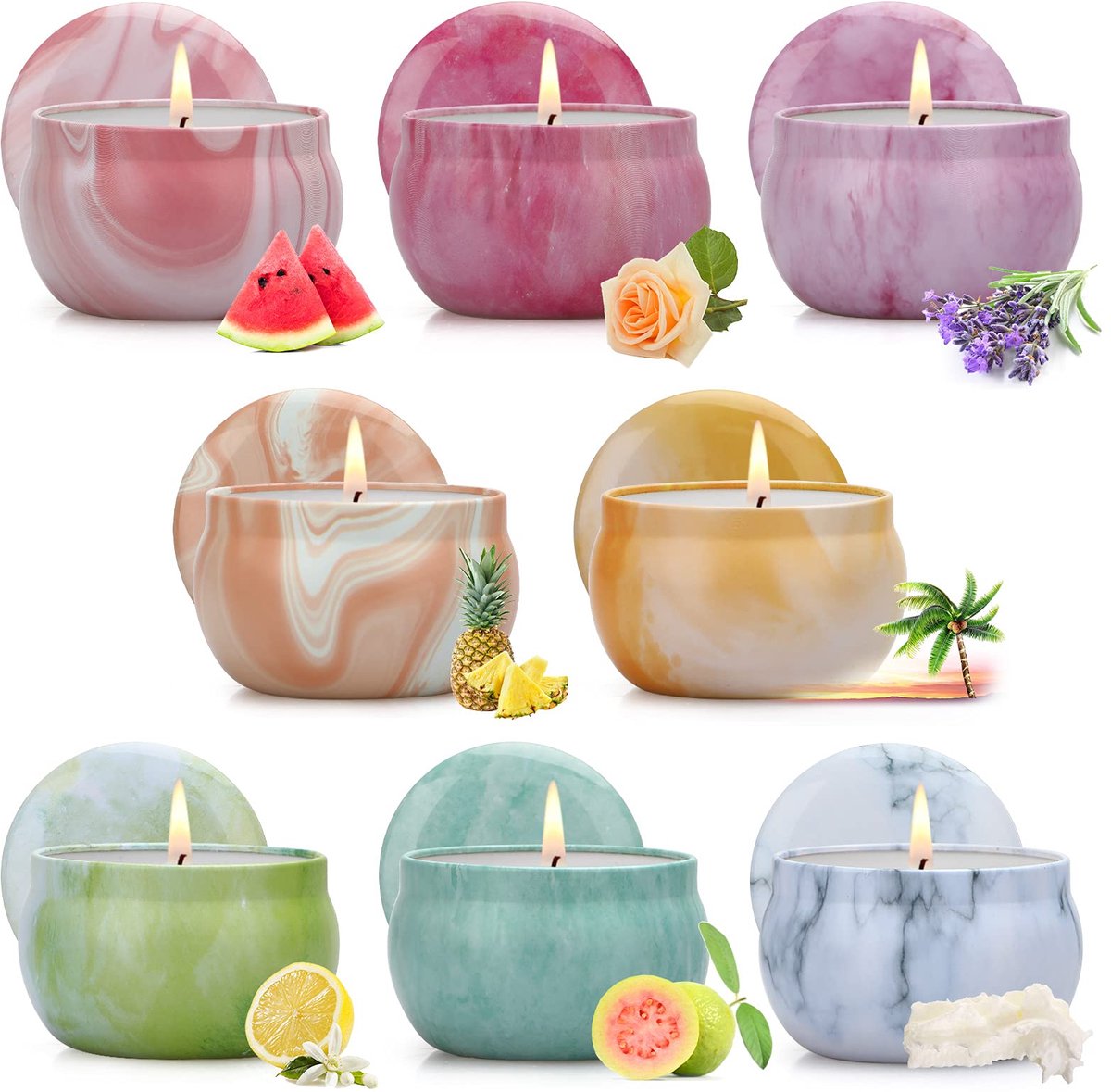 IMPERATORIS® Geurkaarsen Geschenkset - 9 stuks - Giftset - Cadeauset - Kaarsen - Candle Set - Theelichtjes - Kaarsenhouder voor Vrouwen