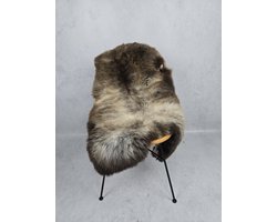 Schapenvacht - Exclusieve collectie - Woondecoratie - Bruin, Grijs - 100% echt natuurlijke wollen vacht - 100x95 cm