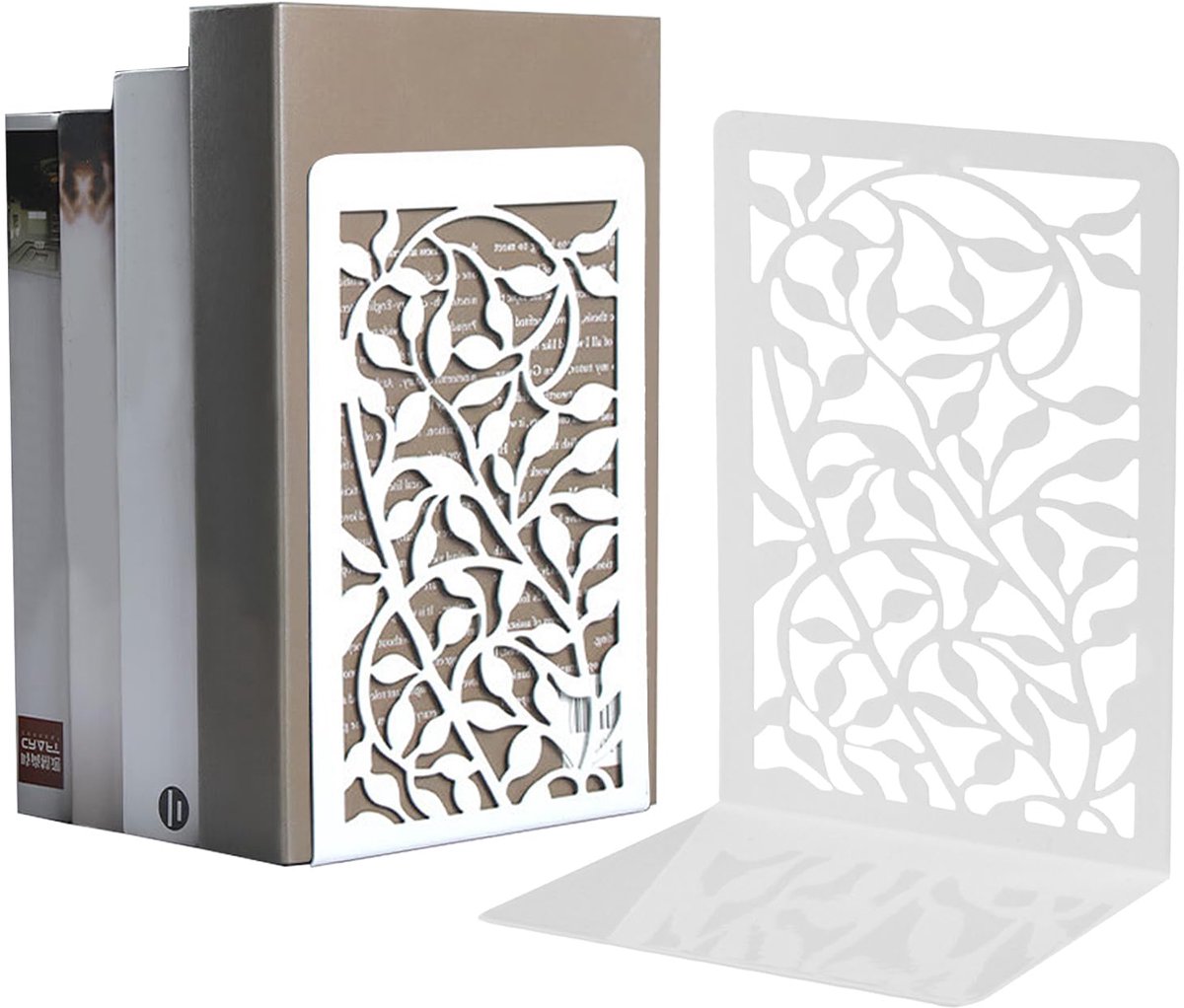 IMPERATORIS® Boekensteun/Boekenstandaard - Boekenhouder/Boekhouder/Boekensteunen - 2 stuks - wit
